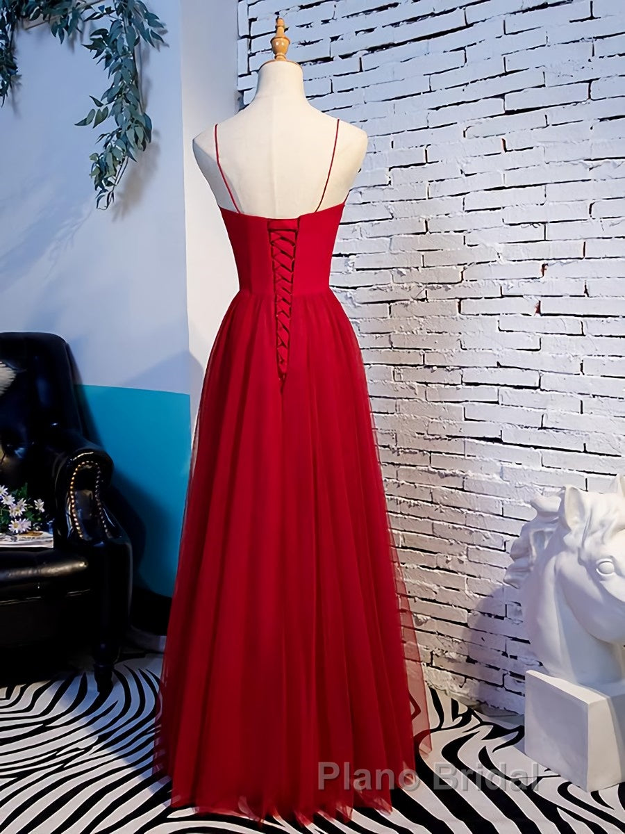 Sweetheart Neck Red Long Formal Prom Dresses, Red Long Formal Evening Dresses Secondary image