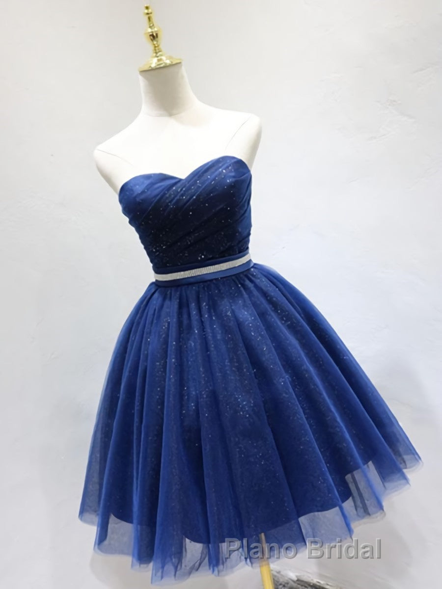 Sweetheart Neck Short Blue Formal Prom Dresses, Short Blue Formal Homecoming Graduation Dresses Secondary image