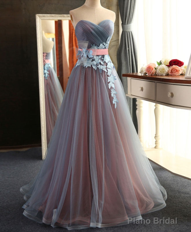 Sweetheart Neck Tulle Long Prom Dress, Evening Dress