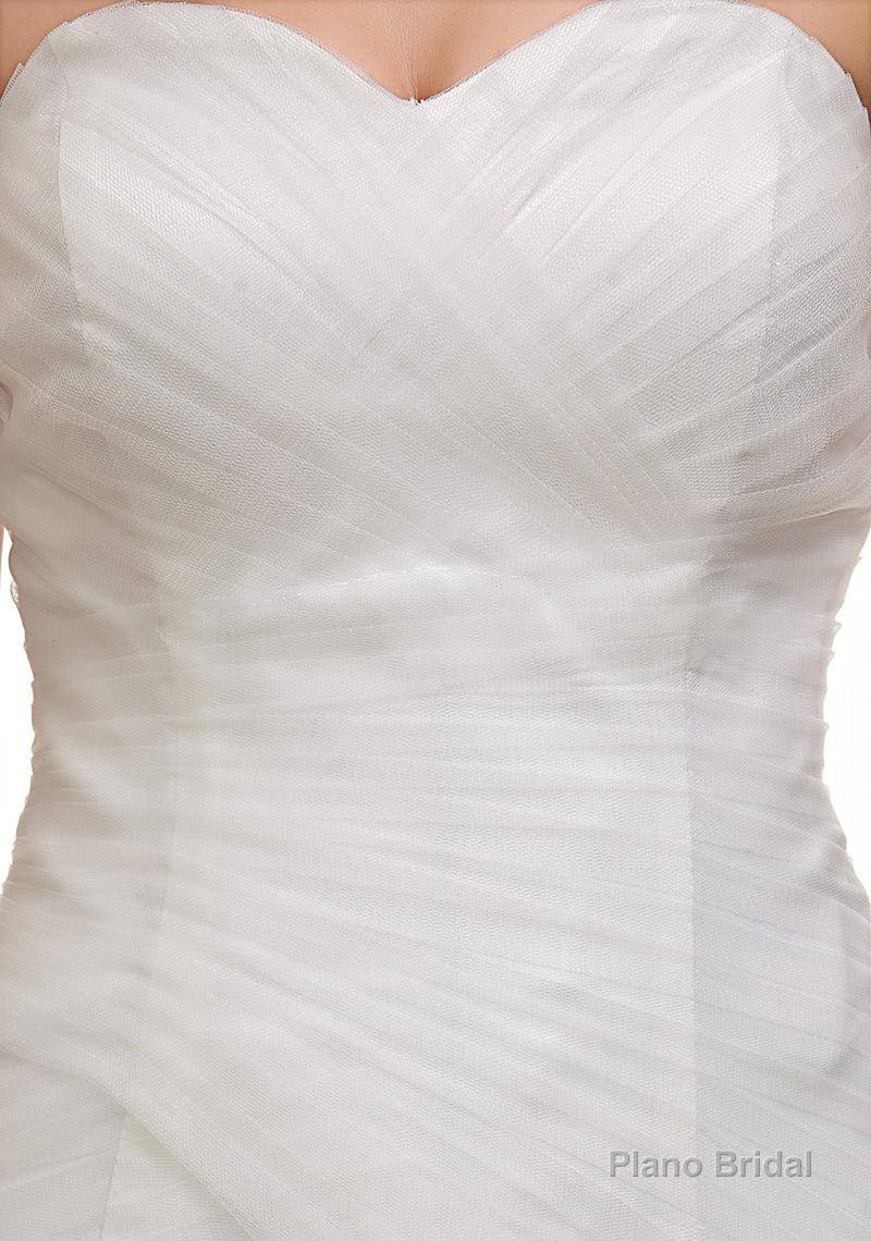 Sweetheart Off The Shoulder Pleated Mermaid Simple Wedding Dresses