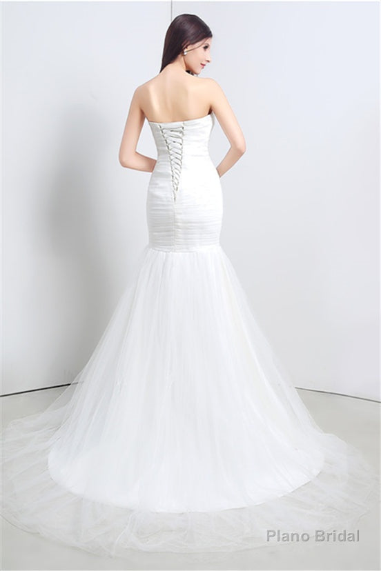 Sweetheart Off The Shoulder Pleated Simple Wedding Dresses Secondary image