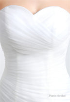 Sweetheart Off The Shoulder Pleated Simple Wedding Dresses