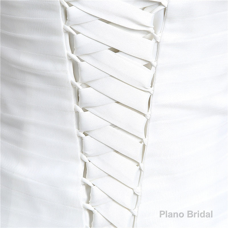 Sweetheart Off The Shoulder Pleated Simple Wedding Dresses