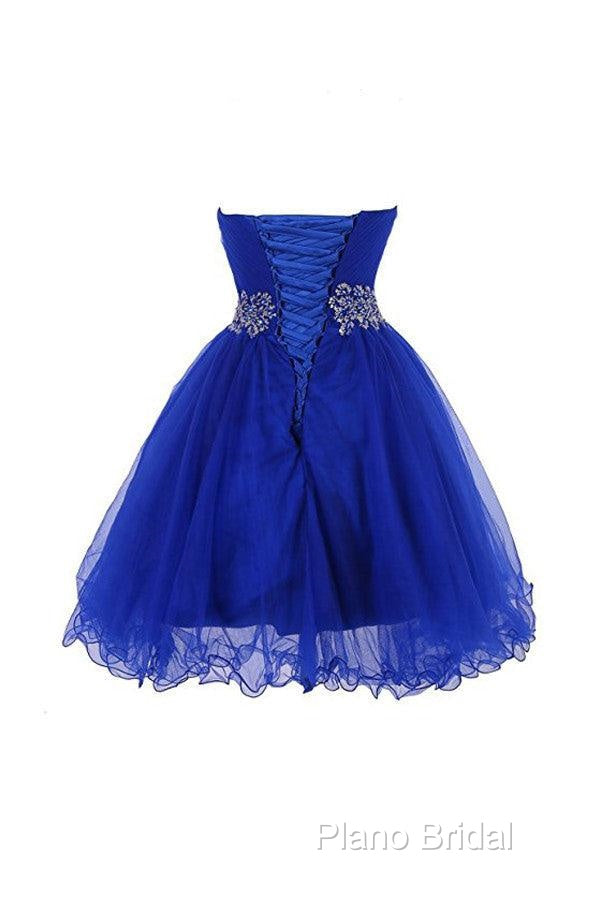 Sweetheart Royal Blue Homecoming Dresses Short Formal Prom Dresses With Beading
