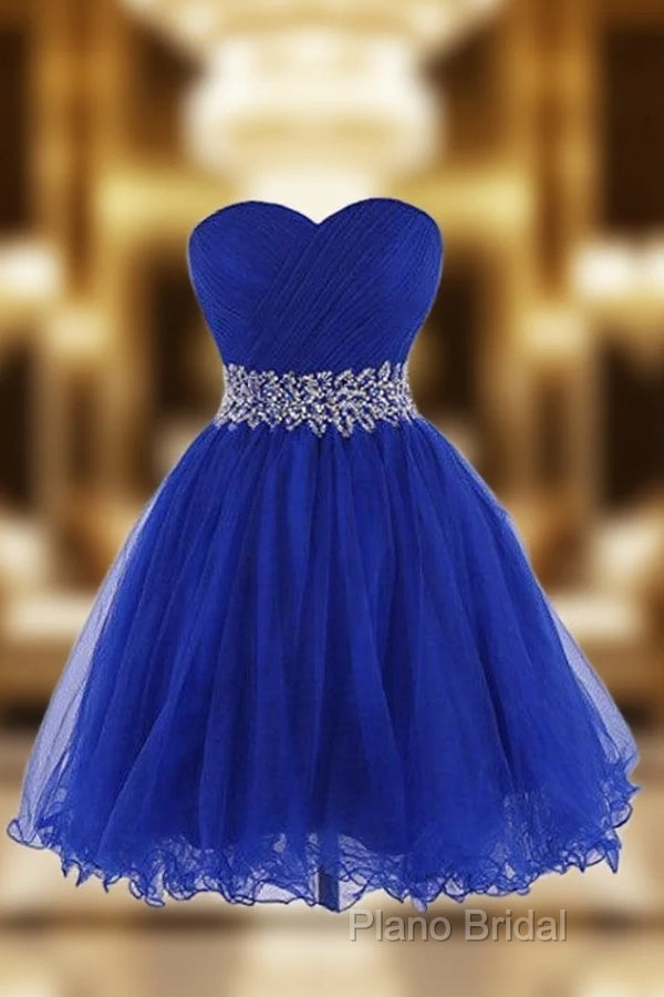 Sweetheart Royal Blue Homecoming Dresses Short Formal Prom Dresses With Beading Main image
