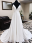 Sweetheart Spaghetti Strap Lace Illusion Back A-line Long Wedding Dresses