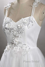 Sweetheart Strap Flower A-Line Wedding Dresses