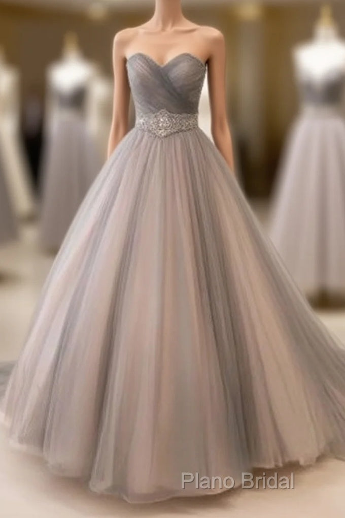Sweetheart Tulle Long Formal Prom Gown, Tulle Wedding Dresses Main image