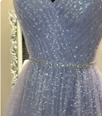 Sweetheart Tulle Sequin Long Formal Prom Dresses Purple Formal Dresses