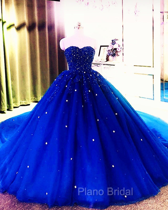 Sweetheart Wedding Dresses Tulle Ball Gown Lace Beaded