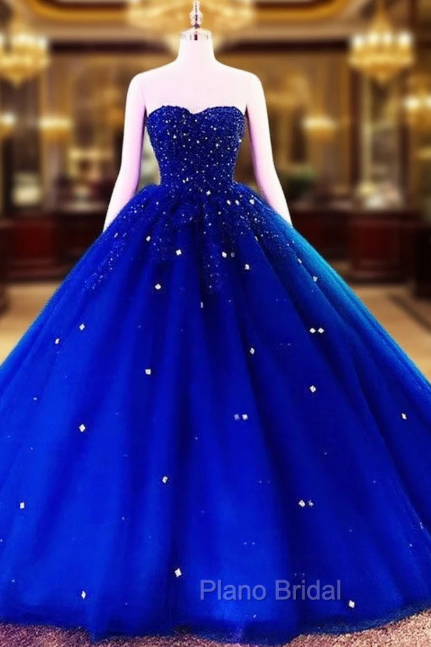 Sweetheart Wedding Dresses Tulle Ball Gown Lace Beaded