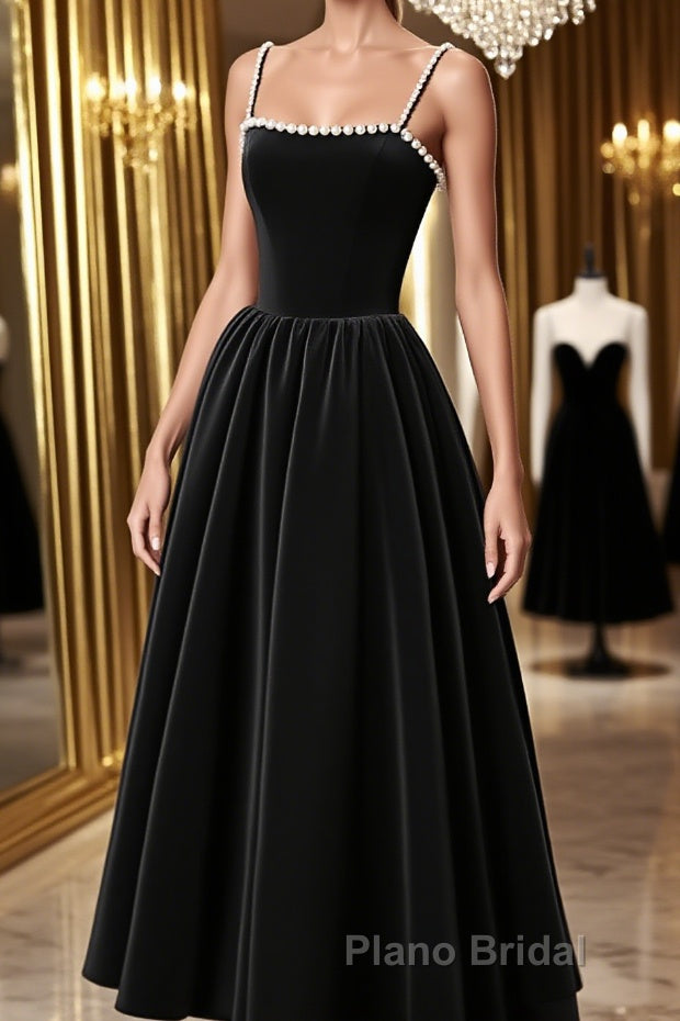 Tea Length Velvet Formal Prom Dresses, Velvet Tea Length Formal Homecoming Dresses Main image