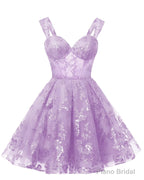 Teens Sparkly Tulle Lilac Homecoming Dresses Spaghetti Straps Short Cocktail Party Prom Dress