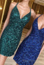 Tight Dark Green Sequins Party Dresses Bodycon Dresses
