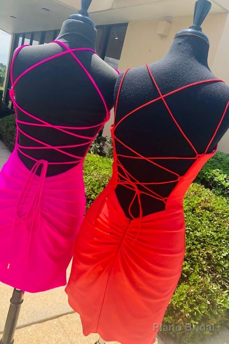 Tight Royal Blue Short Party Dress with Spaghetti Straps Cocktail Dress Secondary image