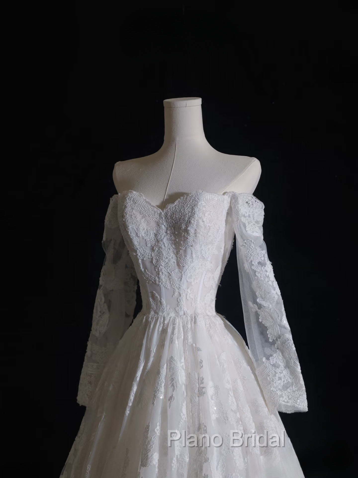 Timeless A Line Off The Shoulder White Lace Long Sleeves Wedding Dresses Bridal Dresses