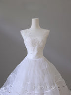 Timeless Ball Gown Jewel Neckline Sequin Sleeveless Wedding Dresses Bridal Dresses