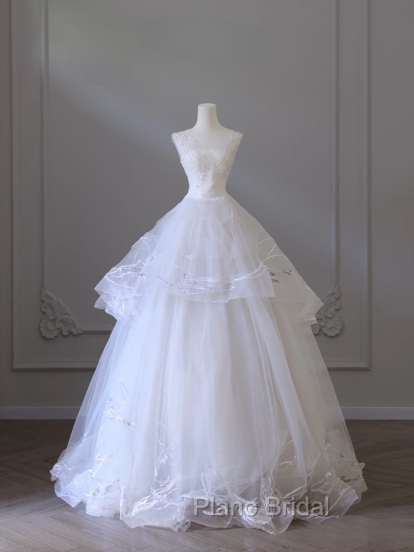 Timeless Ball Gown Jewel Neckline Sequin Sleeveless Wedding Dresses Bridal Dresses
