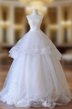 Timeless Ball Gown Jewel Neckline Sequin Sleeveless Wedding Dresses Bridal Dresses