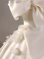 Timeless Ball Gown Off The Shoulder Short Sleeves Satin White Wedding Dresses Brides Dresses