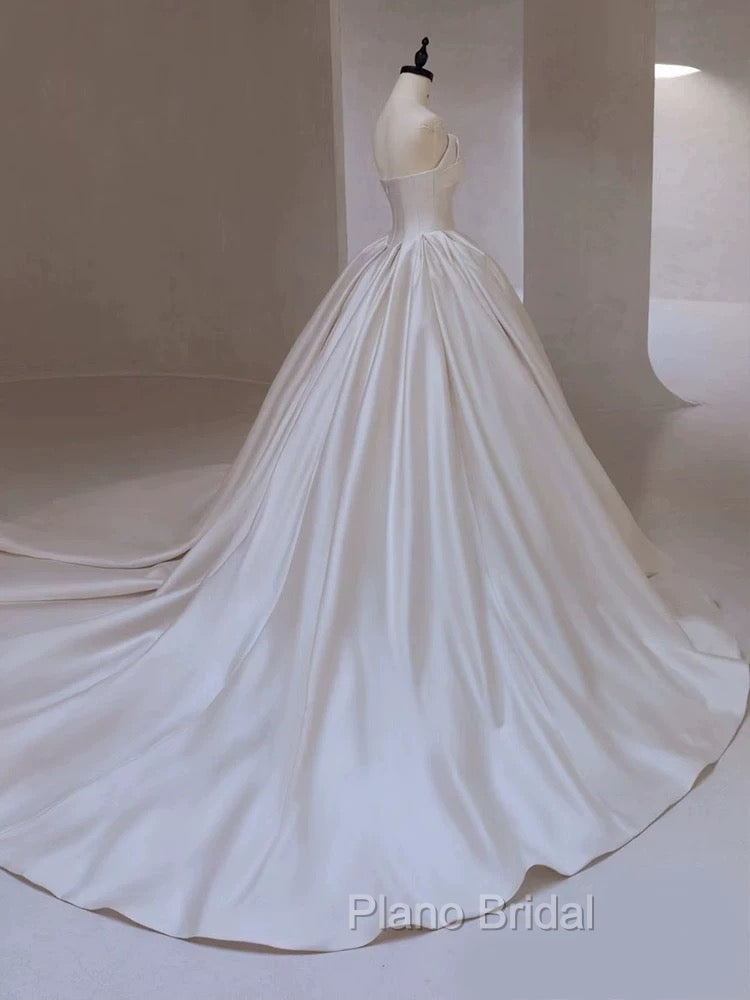 Timeless Ball Gown Strapless Satin White Wedding Dresses Brides Dresses Secondary image