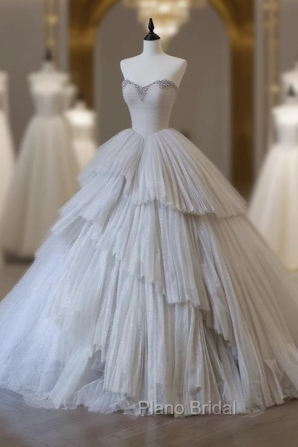 Timeless Ball Gown Sweetheart Tulle Long Wedding Dresses Bridal Dresses