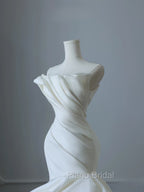 Timeless Mermaid Strapless Satin Ivory Long Wedding Dresses Bridal Dresses