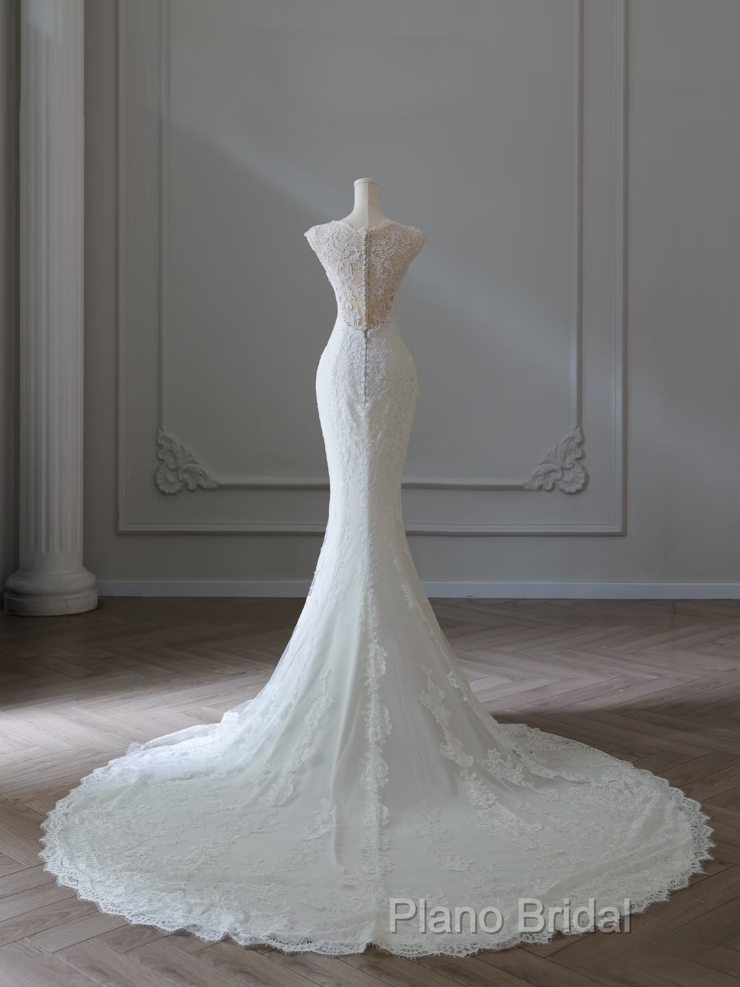 Timeless Mermaid V Neckline White Lace Wedding Dresses Bridal Dresses