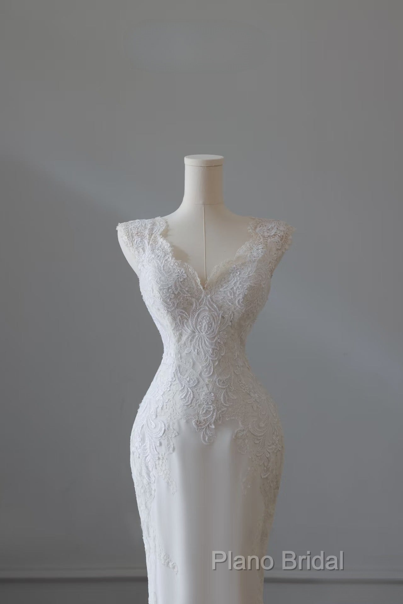 Timeless Mermaid V Neckline White Lace Wedding Dresses Bridal Dresses