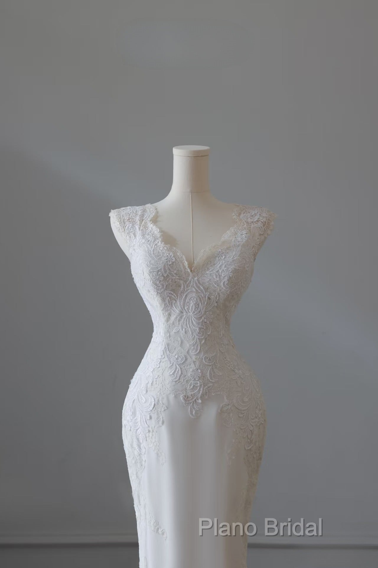 Timeless Mermaid V Neckline White Lace Wedding Dresses Bridal Dresses