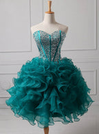 Trendy Organza Sweet Beading Homecoming Dresses