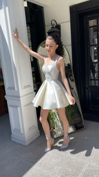 Simple Sequare Neck White Short Formal Prom Dresses,Elegant Homecoming Dresses