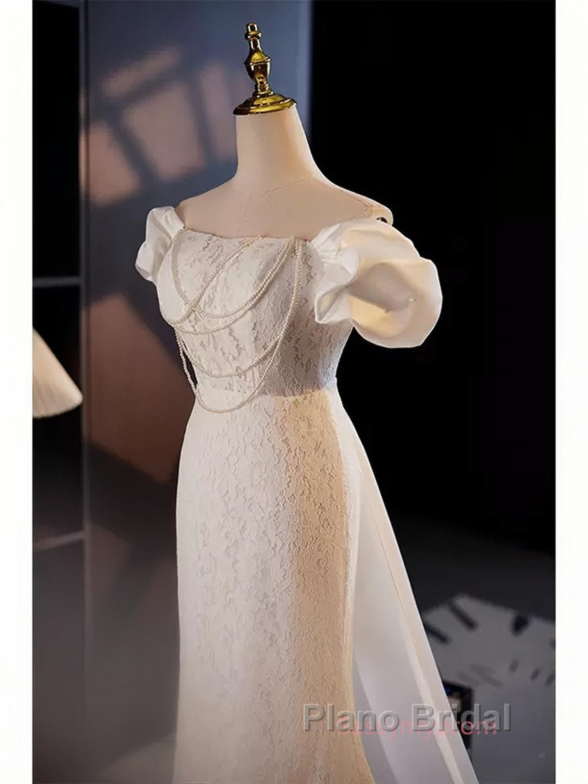 Trumpet Mermaid Puffy Sleeves  Wedding Dresses With Detachable Train Secondary image