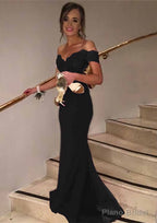 Trumpet/Mermaid Sleeveless Off-the-Shoulder Sweep Train Lace Prom Dresses With Appliqued Beaded Sequins