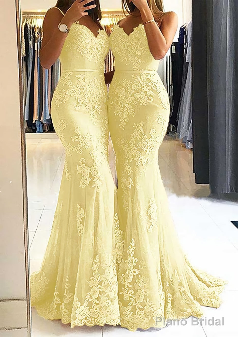 Trumpet/Mermaid Sweetheart Sleeveless Long/Floor-Length Tulle Prom Dresses With Appliqued