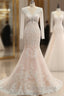 Trumpet/Mermaid V-Neck Long Sleeves Applique With Rhinestone Tulle Floor-Length Wedding Dresses