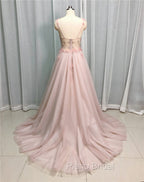 Tulle A-Line/Princess Appliques Lace Wedding Dresses