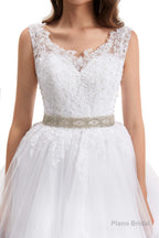 Tulle Backless Appliques beading Wedding Dresses