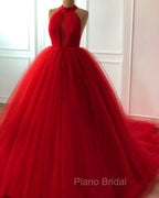 Tulle Ball Gown Halter Dresses For Weddings