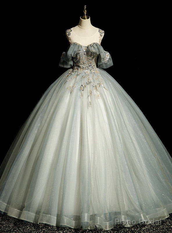 Tulle Beading Sequins Open Back Quinceanera Dress Main image