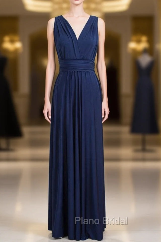 Tulle Floor-Length Sleeveless Convertible Bridesmaids Dresses Main image