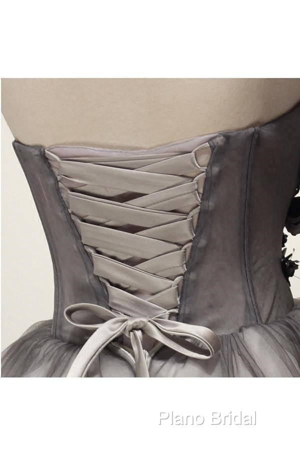 Tulle Gray Short Formal Prom Dresses Homecoming Dresses Coktail Dresses