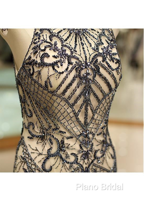 Tulle Jewel Beadings Mermaid Formal Dresses