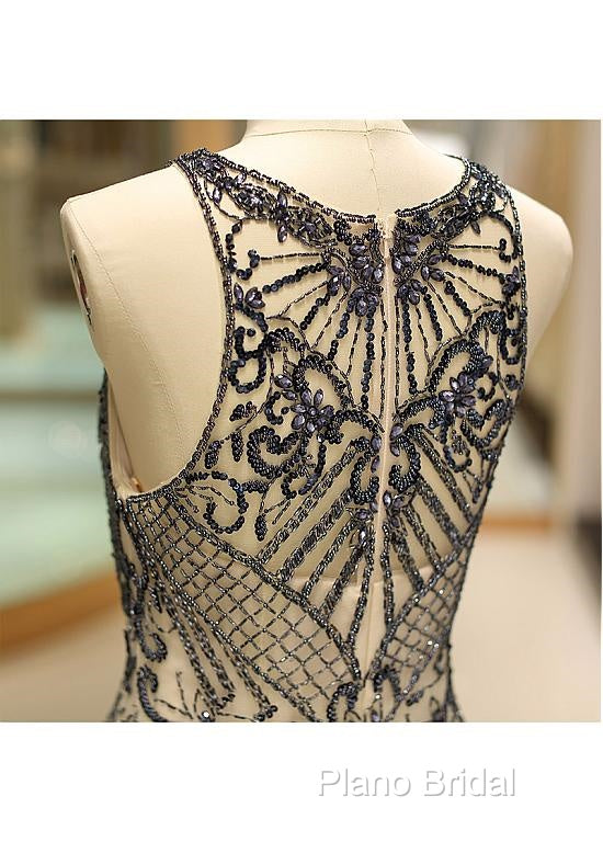 Tulle Jewel Beadings Mermaid Formal Dresses