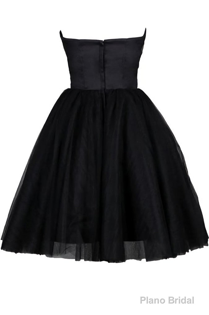 Tulle Little Black Dress, Sweetheart Simple Short Party Dress Secondary image