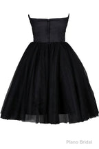 Tulle Little Black Dress, Sweetheart Simple Short Party Dress