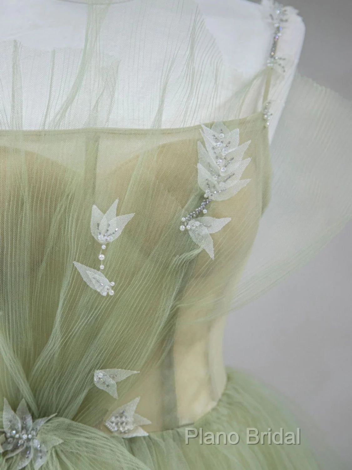 Tulle Long Formal Prom Dresses A-Line Green Long Formal Dresses Secondary image