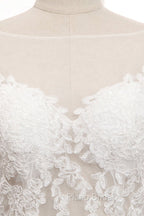 Tulle & Organza Bateau Mermaid Wedding Dresses With Lace Appliques & Belt