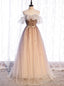 Tulle Sequins Spaghetti Straps Pleats Prom Dress