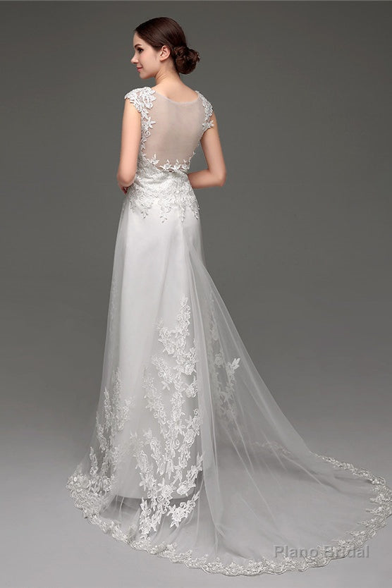 Tulle V-neck Illusion Back Wedding Dresses With Lace Bodice Secondary image